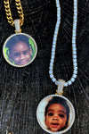 14k Gold Finish Custom Photo Pendant Chain -Your Own Photo-Picture Necklace Set