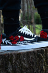 Custom Rose Embroidered "Frozen Rose" Low Vans Sneakers