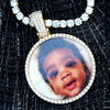 14k Gold Finish Custom Photo Pendant Chain -Your Own Photo-Picture Necklace Set