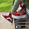 Custom Embroidered Rose Vans Stay High Sneakers Shoes - (RED)