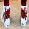 Custom Embroidered Rose Vans Frosty White Sneakers Shoes