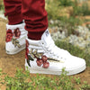 Custom Embroidered Rose Vans Frosty White Sneakers Shoes