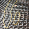 14k Gold Finish Cuban Link Chain &amp; Bracelet