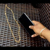 14k Gold Finish Cuban Link Chain &amp; Bracelet