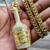 14k Gold Dipped Hennessy Bottle Pendant Chain