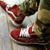 Custom Embroidered Rose Vans Stay High Sneakers Shoes - (RED)